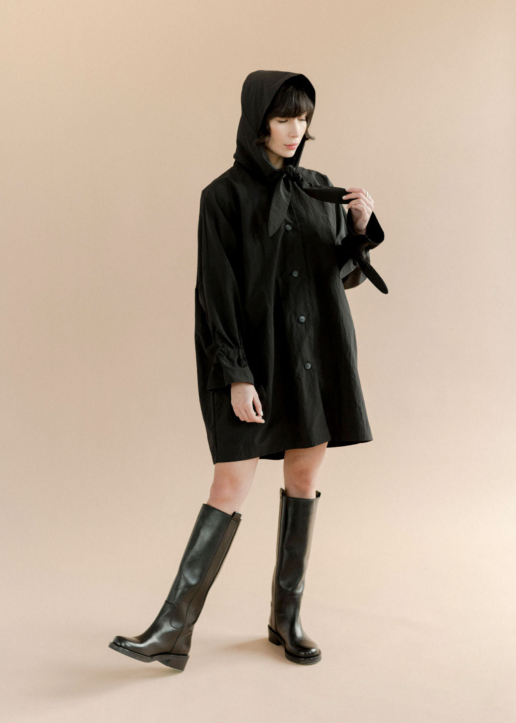 A Bronze Age Judy Rain Jacket, Oversized Hooded Raincoat, Canada-Jackets and Vests-abronzeage.com