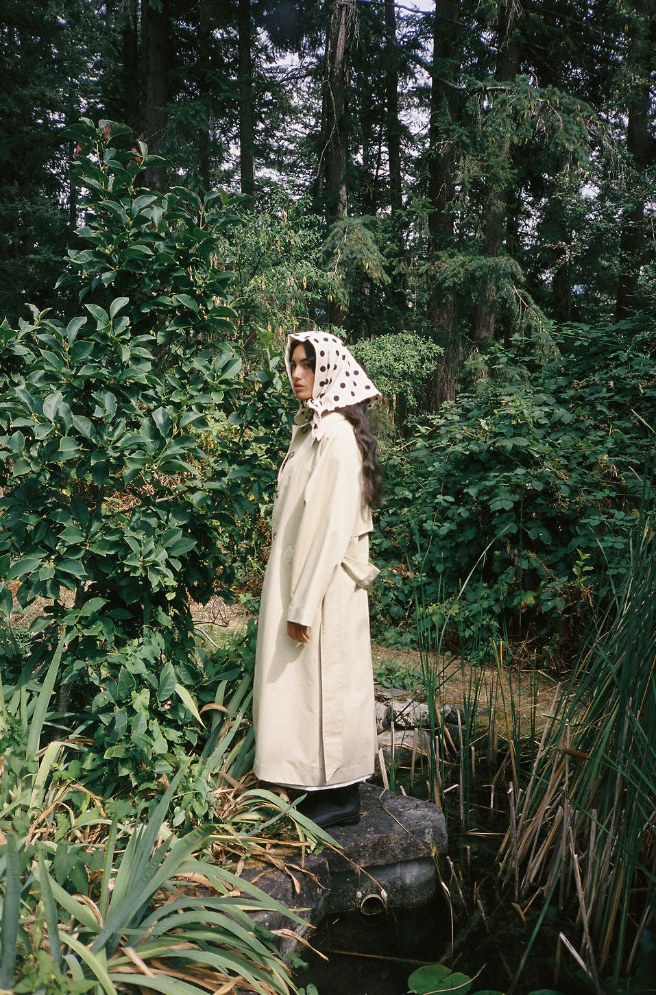 A Bronze Age Cory Trench Coat, Exaggerated Pointed Collar with Welt Pockets | Made in Canada-Jackets and Vests-abronzeage.com