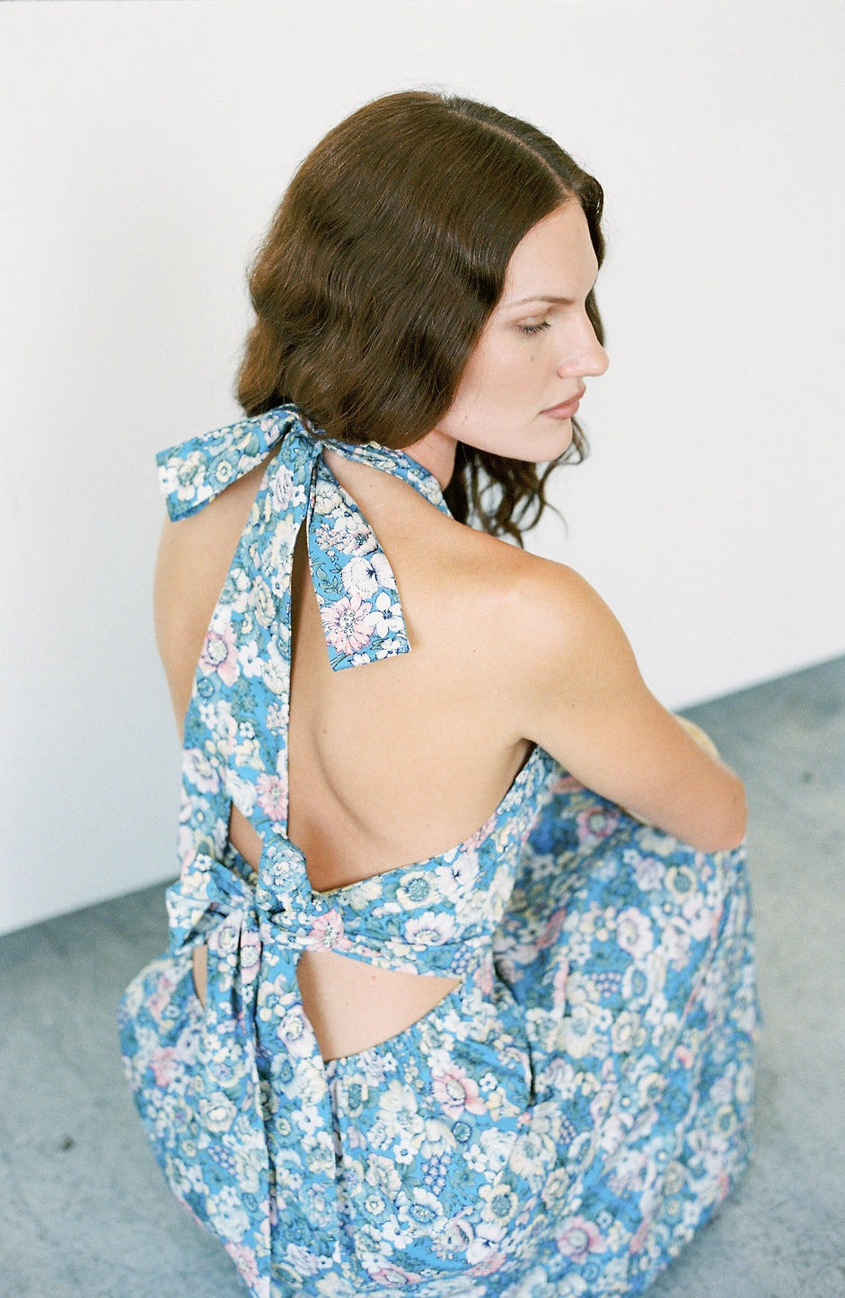 A Bronze Age Naya Dress, Midi Length Halter Tie | Made in Canada-Dresses-abronzeage.com