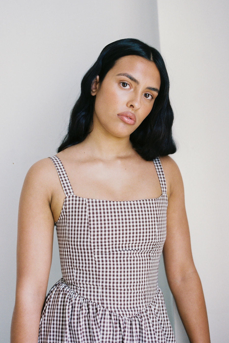 A Bronze Age Aura Dress, Basque Waistline & Bodice Detail, with Pockets | Handcrafted in Vancouver Canada-Dresses-abronzeage.com