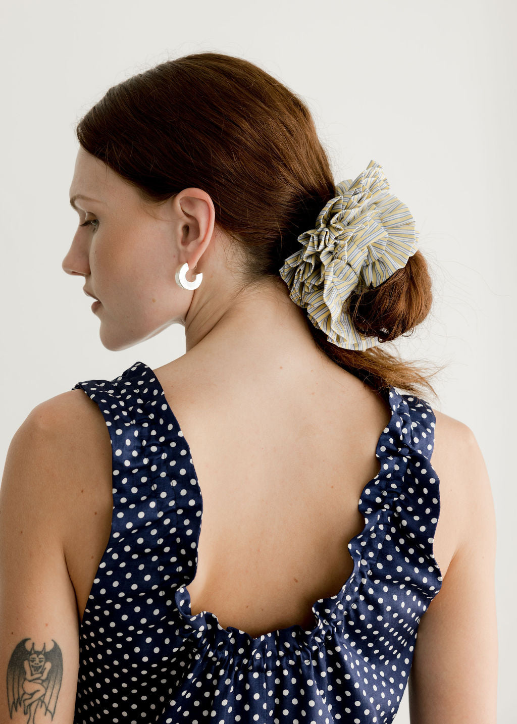 Bizzy Taffeta Scrunchie - Ready To Ship-Hair-Marigold Stripe-OS-abronzeage.com
