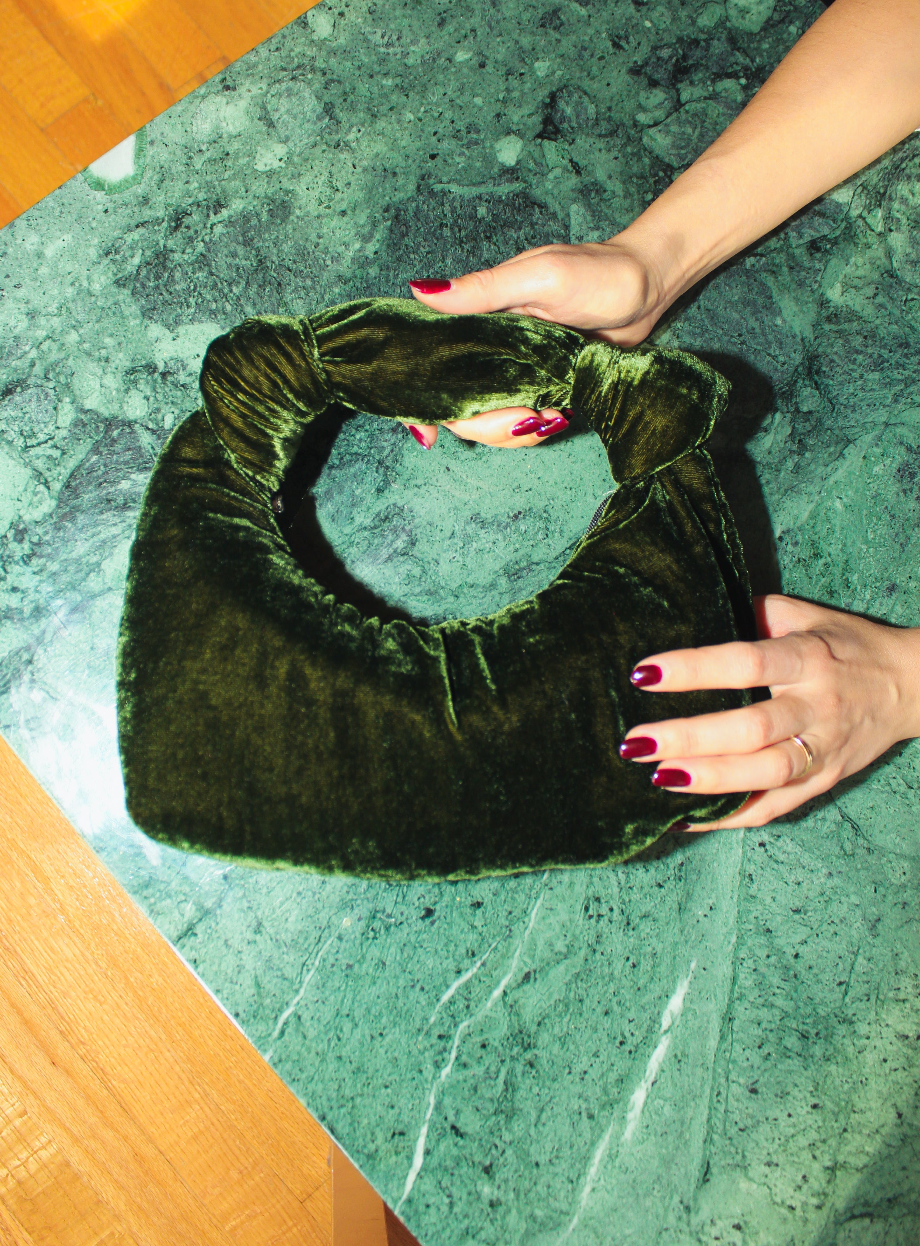 A Bronze Age Bambi Bag, Zip Closure Padded Handbag | Made in Canada-Handbags-Nori Velvet-abronzeage.com