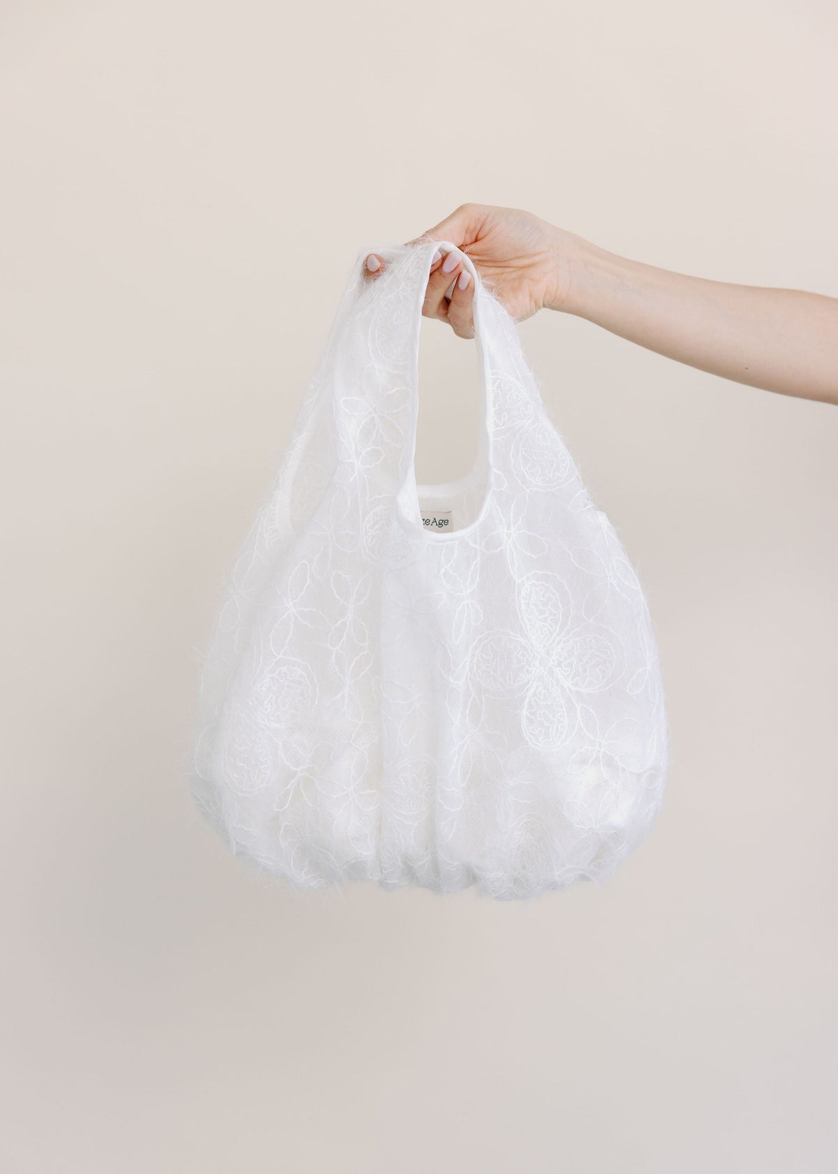 A Bronze Age Bao Bag, Cotton Twill Two Handle Handbag, Canada-Handbags-Frost Floral-abronzeage.com