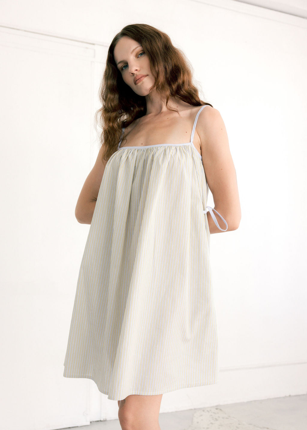 A Bronze Age Breezy Dress, Mini Dress | Made in Canada -Dresses-Marigold Stripe-XS-abronzeage.com