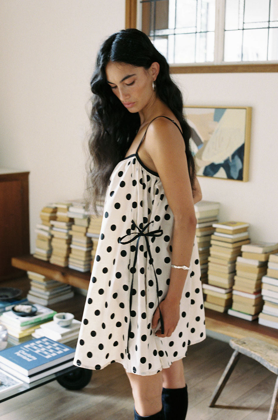 Bhutan Topshop Petite Polka Dot Dress A Bronze Age Breezy Dress