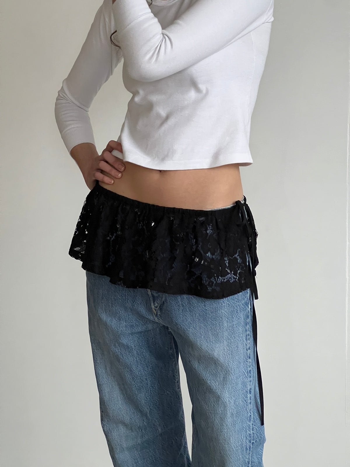 A Bronze Age Chamberlain Wrap, Adjustable Lace Wrap with Ruffle Detail | Made in Canada-Skirts-abronzeage.com