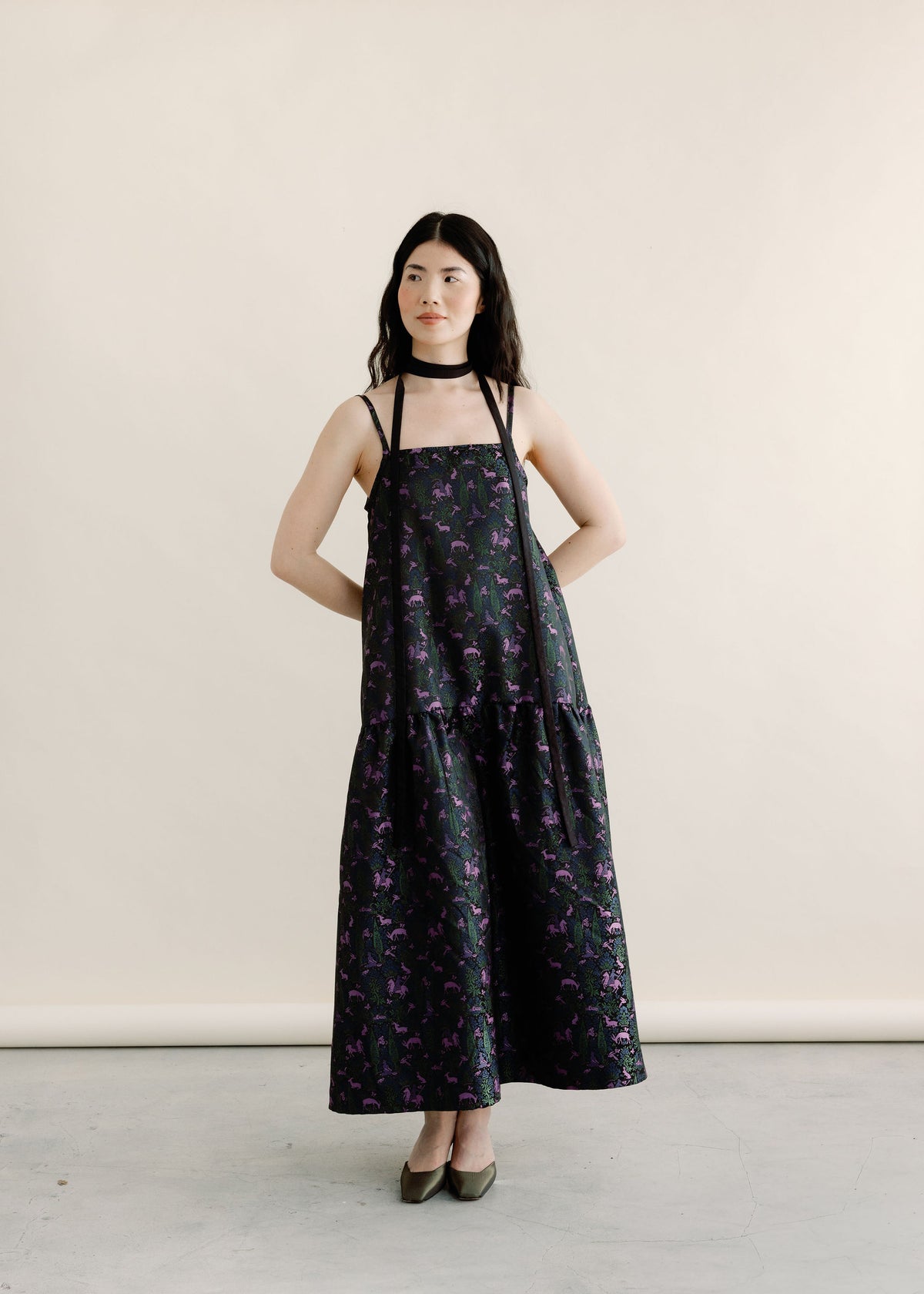 Corinne Dress | Drop Waist Dress, Made in Canada | A Bronze Age-Dresses-Canterbury Forest-XS-abronzeage.com