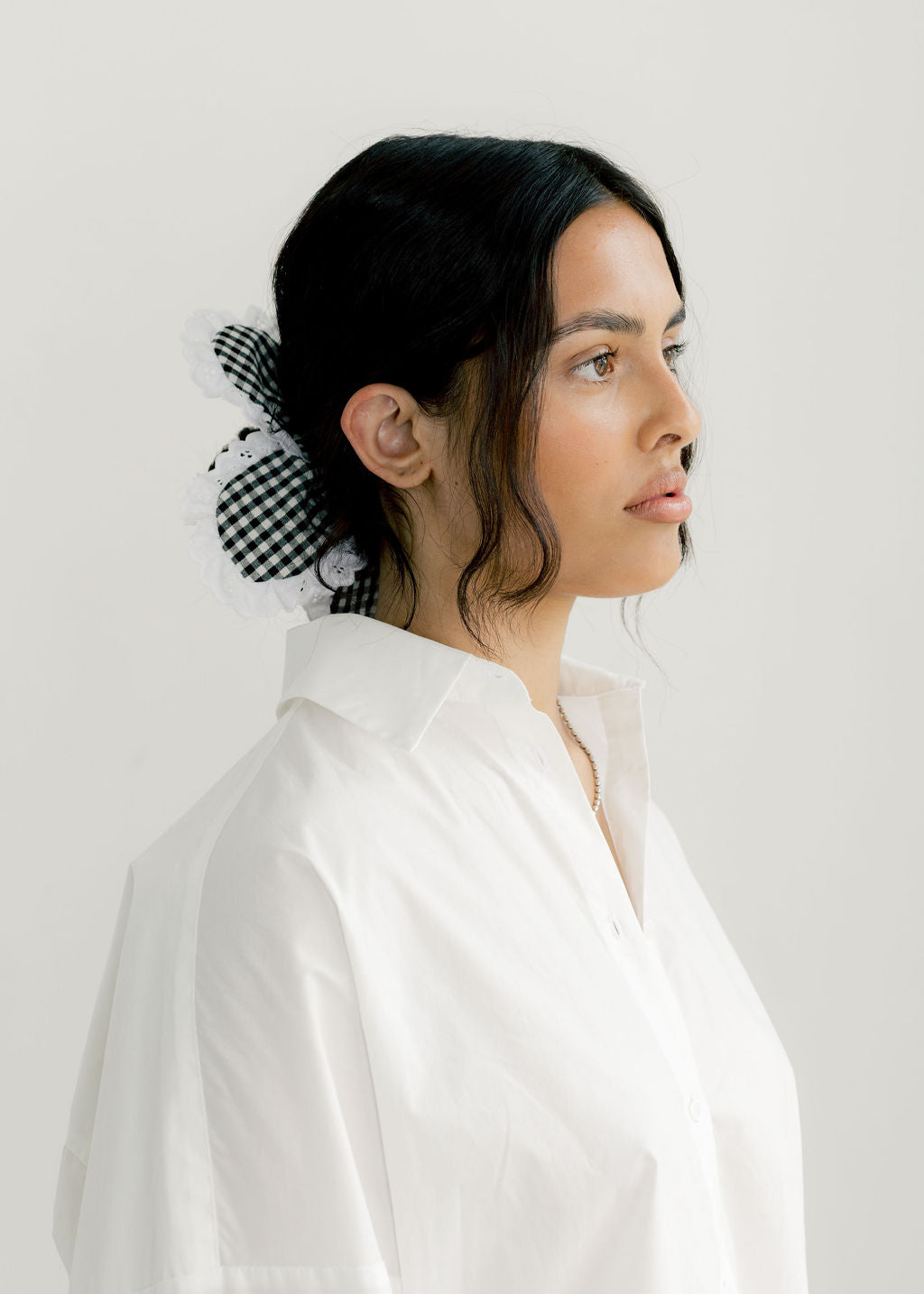 A Bronze Age Daisy Hair Scrunchie, Eyelet Trim Scrunchie | Made in Canada-Hair-abronzeage.com