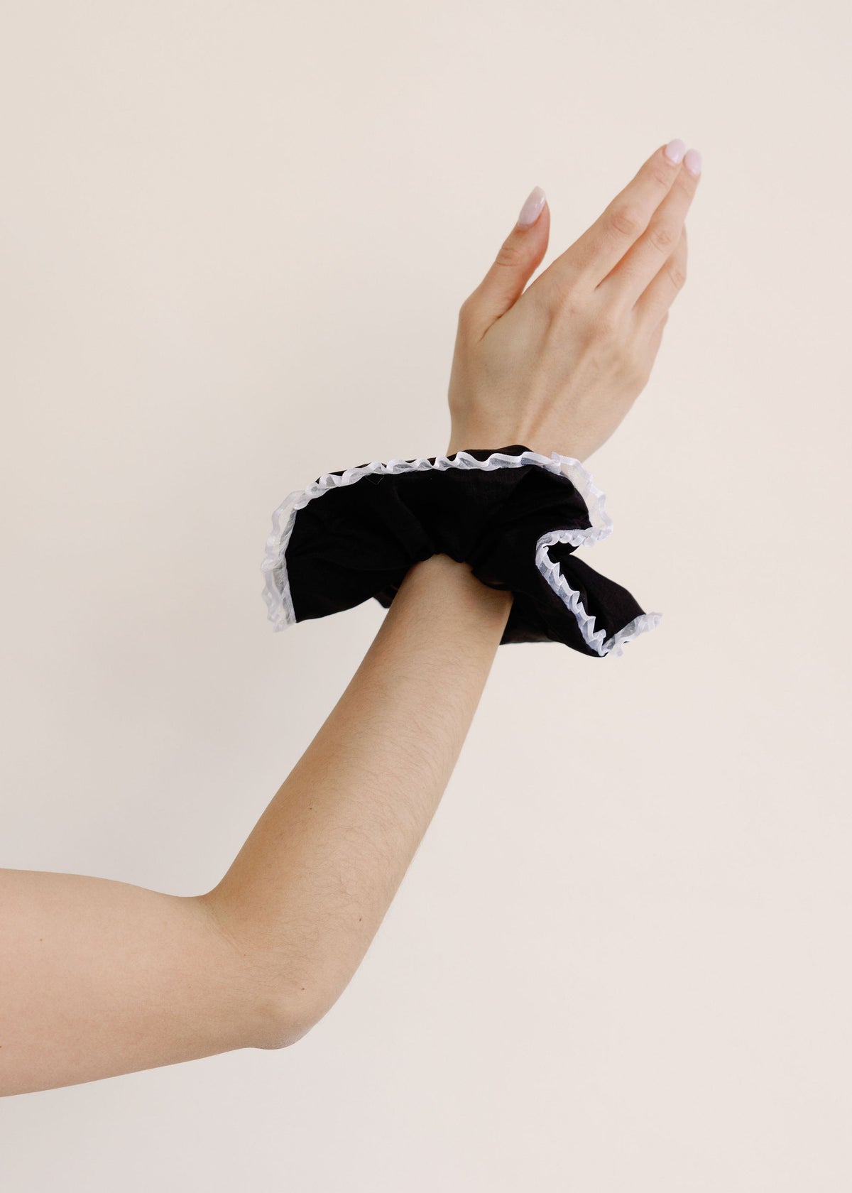 A Bronze Age Doily Scrunchie, Classic Oversized Scrunchie | Made in Canada-Hair-Black Taffeta-OS-abronzeage.com