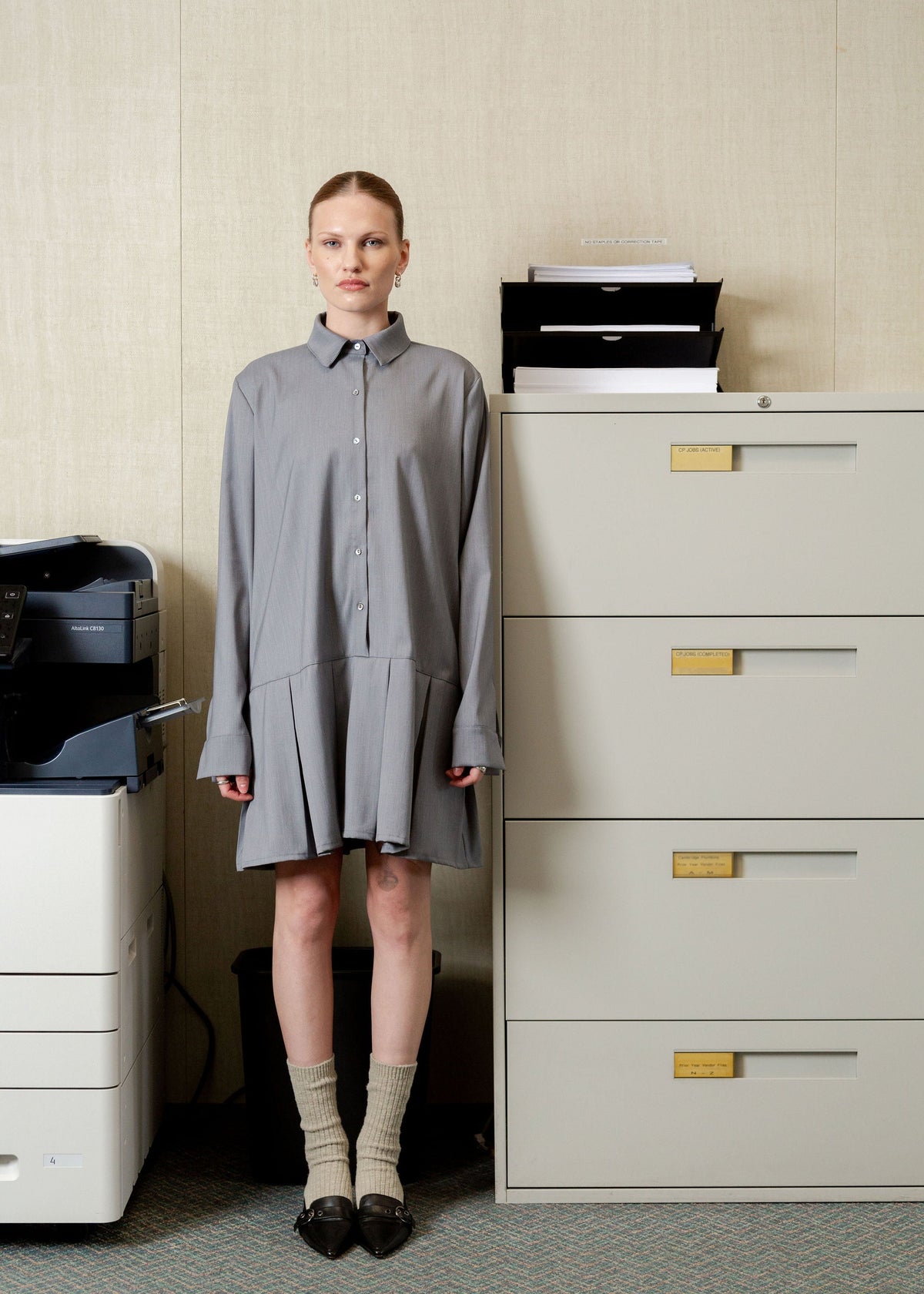 A Bronze Age Faye Dress, Button-Up Dropped Waist Dress | Made in Canada-Dresses-abronzeage.com