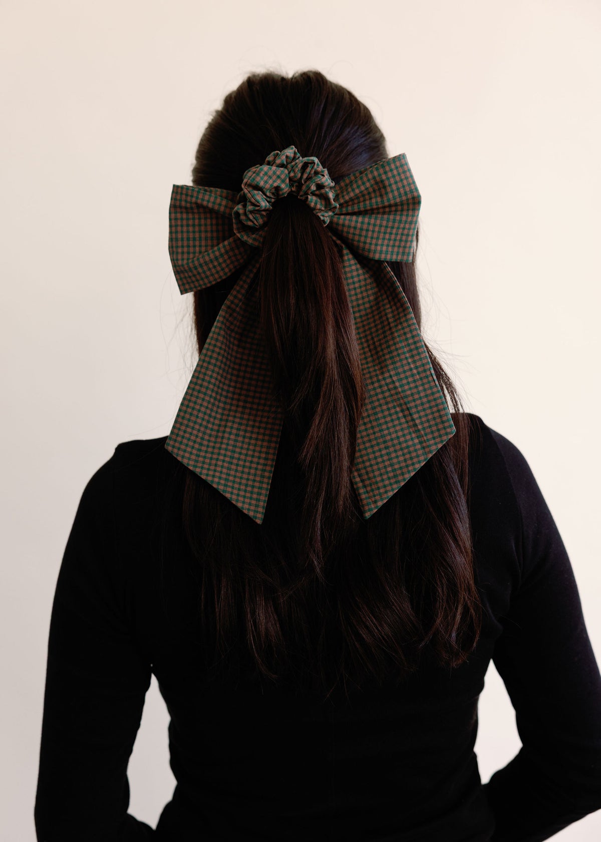A Bronze Age Florence Hair Bow, Oversized Hair Scrunchie | Made in Canada-Hair-Beryl Gingham-abronzeage.com