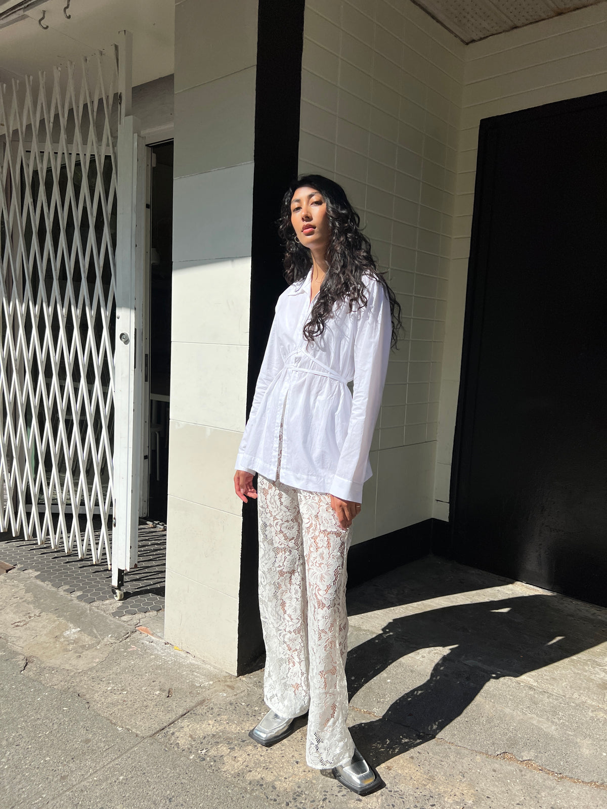 A Bronze Age Revel Wrap Top, Cotton Tie Shirt Blouse, Canada-Tops-abronzeage.com