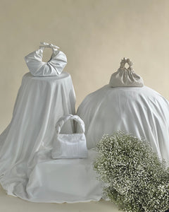 A Bronze Age Bridal Halo Bag, Bride Wedding Satin Purse, Canada-Handbags-abronzeage.com