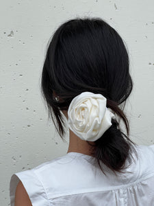 A Bronze Age Libra Rosette Scrunchie, Silk Hair Accessory-Hair-White-abronzeage.com