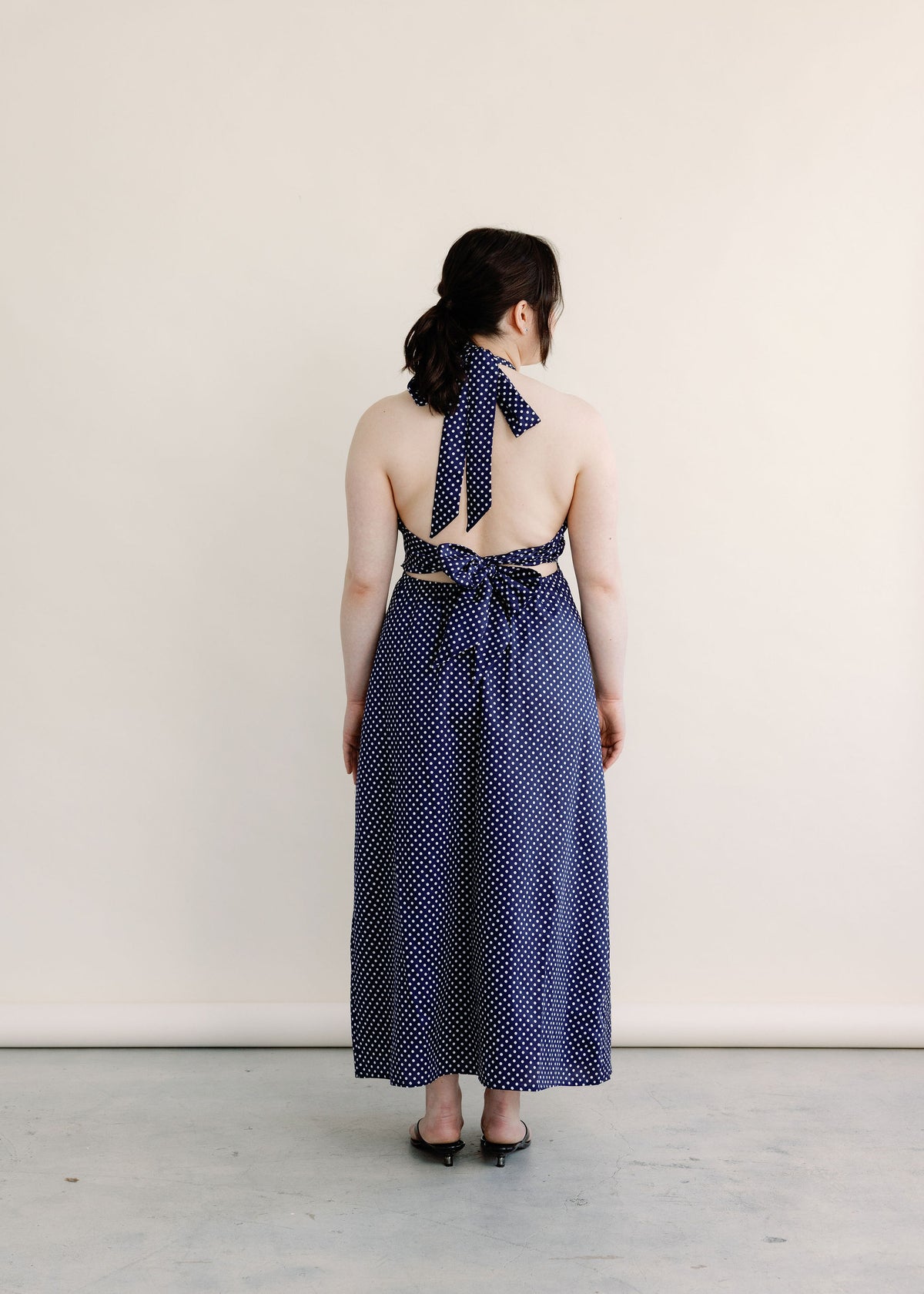 A Bronze Age Naya Dress, Midi Length Halter Tie | Made in Canada-Dresses-abronzeage.com