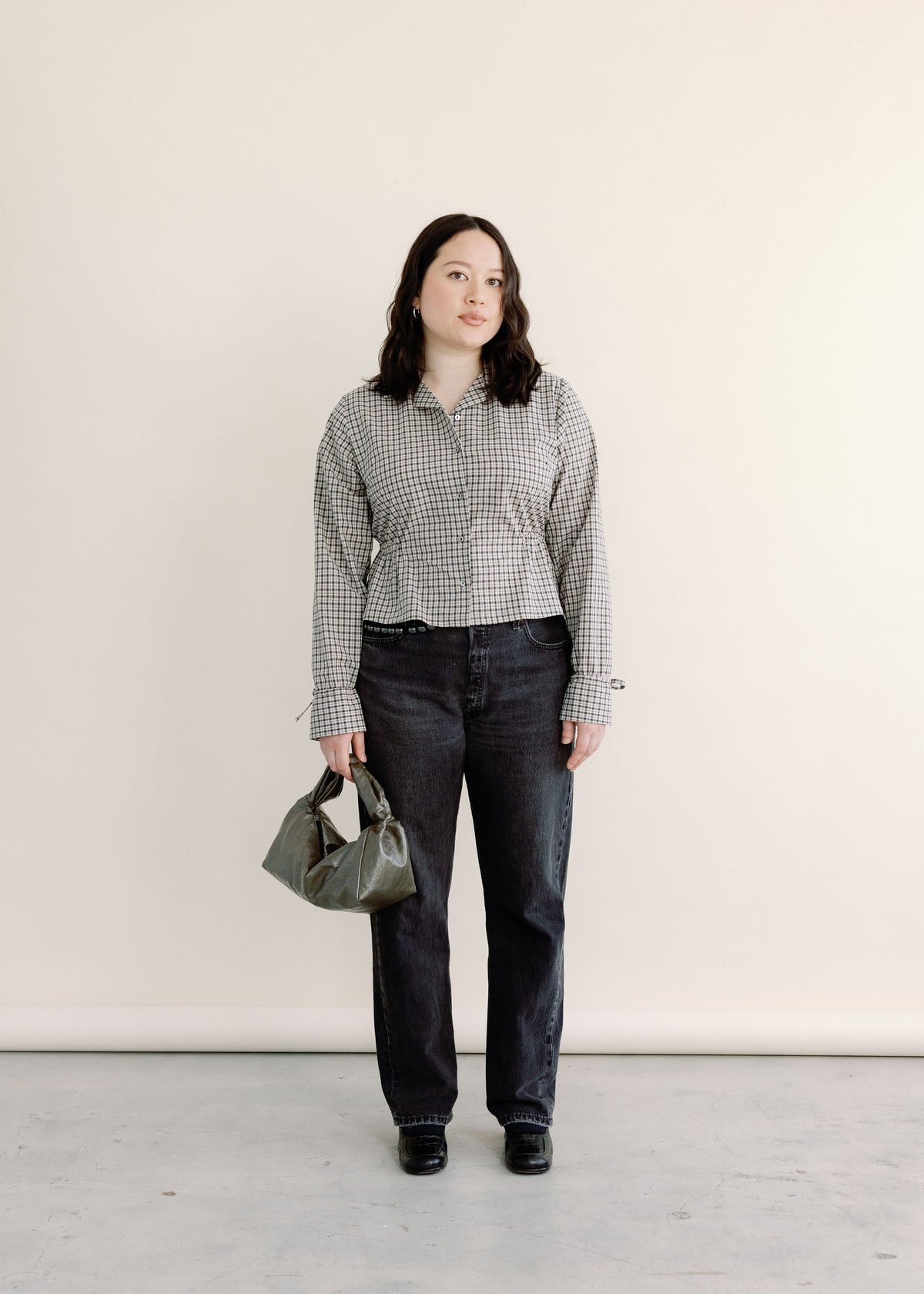 Marilyn Top | Cropped Button Down Shirt, Made in Canada | A Bronze Age-Tops-abronzeage.com