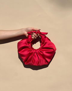 A Bronze Age Kiku Satin Croissant Bag, Evening Bag, Canada-Handbags-Tomato-abronzeage.com