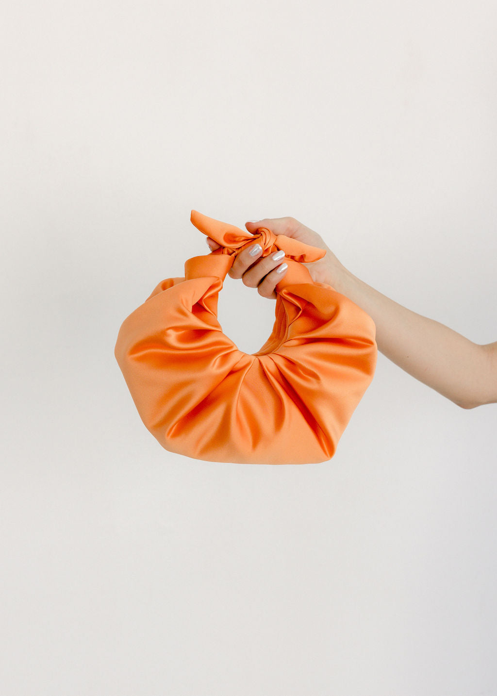 A Bronze Age Kiku Satin Croissant Bag, Evening Bag, Canada-Handbags-Tangerine-abronzeage.com