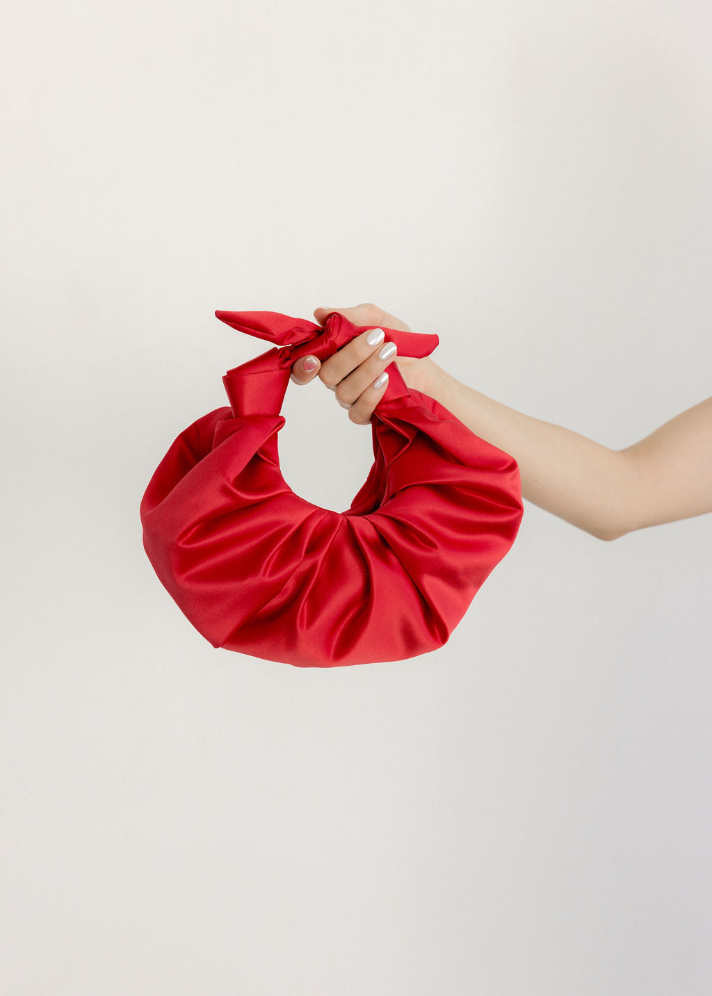 A Bronze Age Kiku Satin Croissant Bag, Evening Bag, Canada-Handbags-Tomato-abronzeage.com