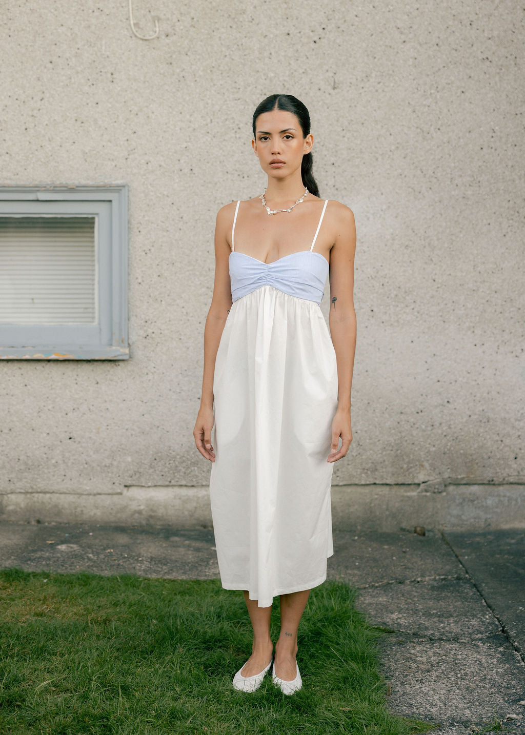 Libertine Dress | Made in Canada-Dresses-Micro Stripe/White Poplin-XS-abronzeage.com