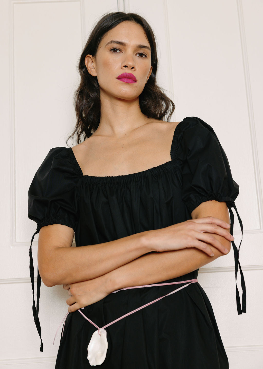 Mazzy Square Neck Cotton Babydoll Dress | Made in Canada-Dresses-abronzeage.com