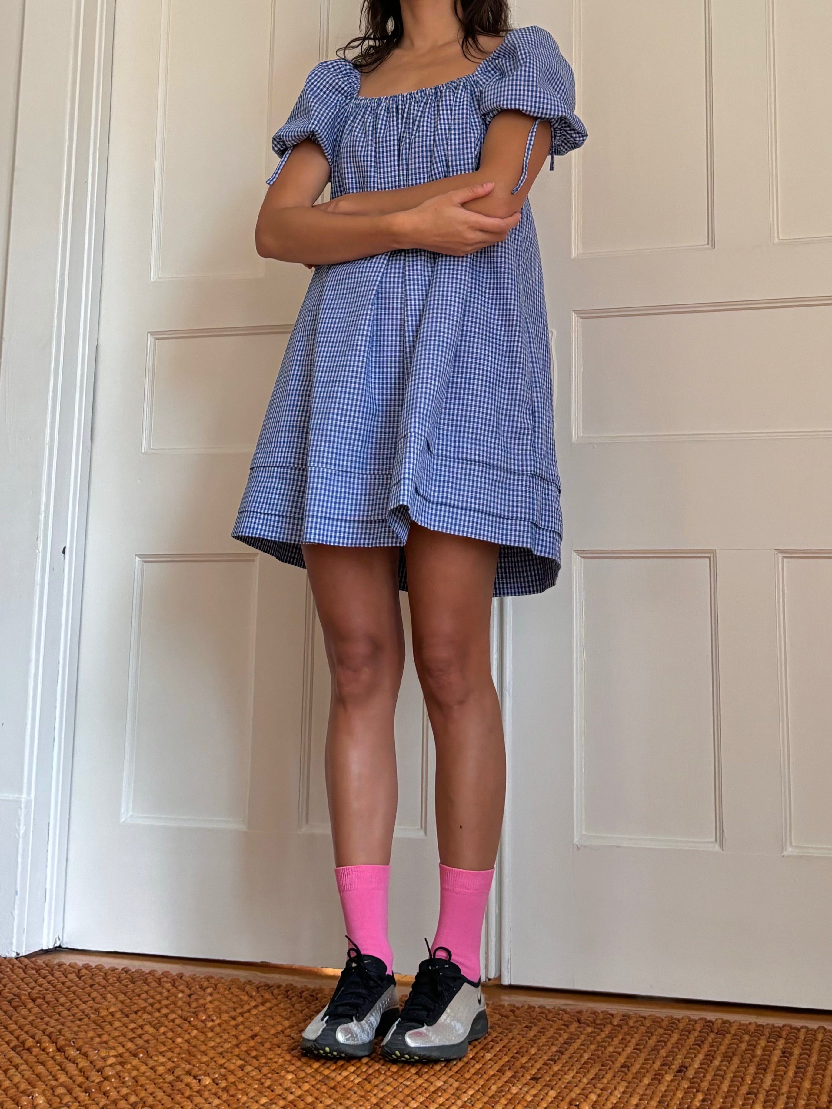 Mazzy Square Neck Cotton Babydoll Dress | Made in Canada-Dresses-abronzeage.com