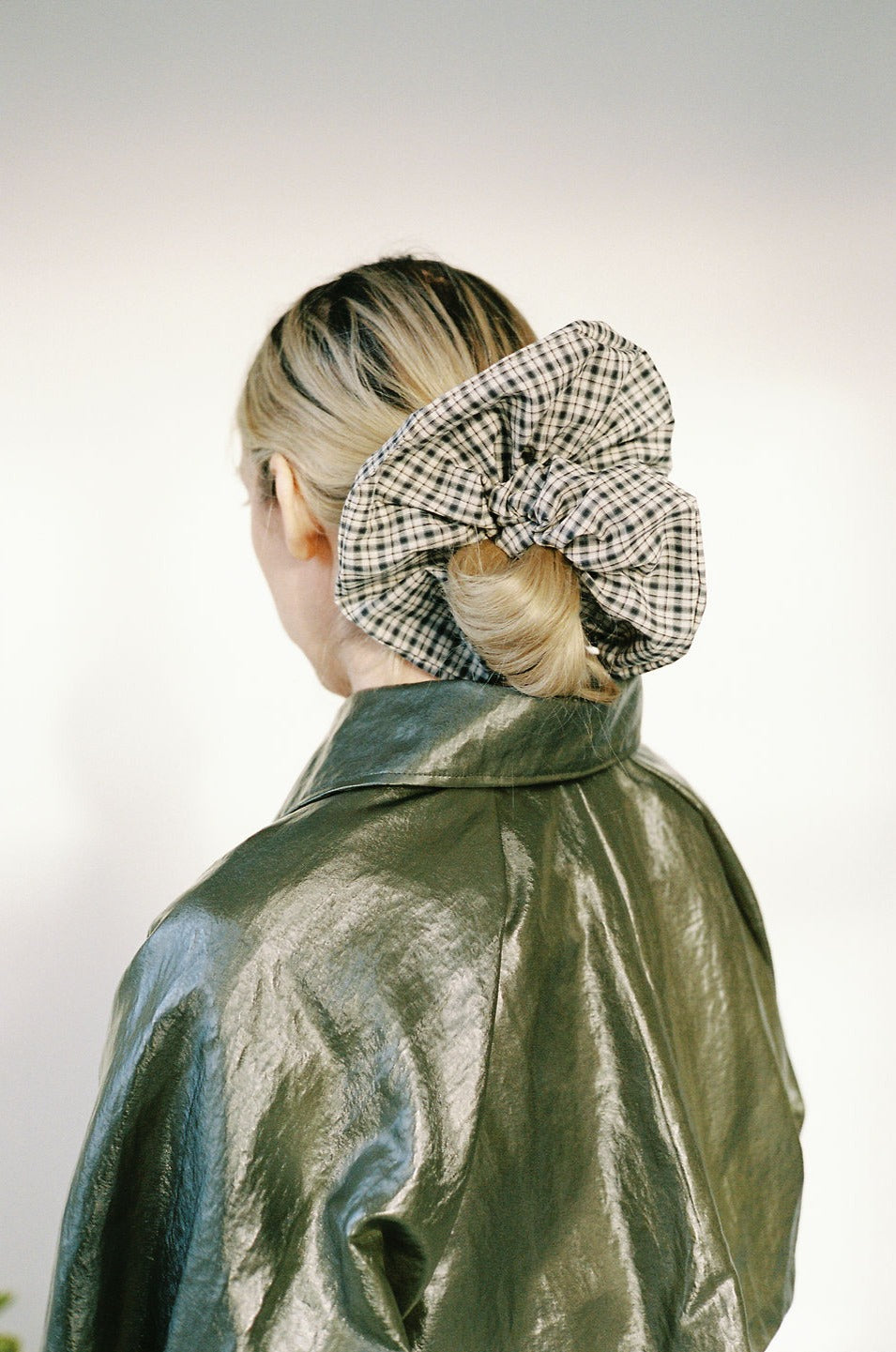 A Bronze Age Oversized Cotton Hair Scrunchie, Canada-Hair-Sandy Plaid-LRG-abronzeage.com