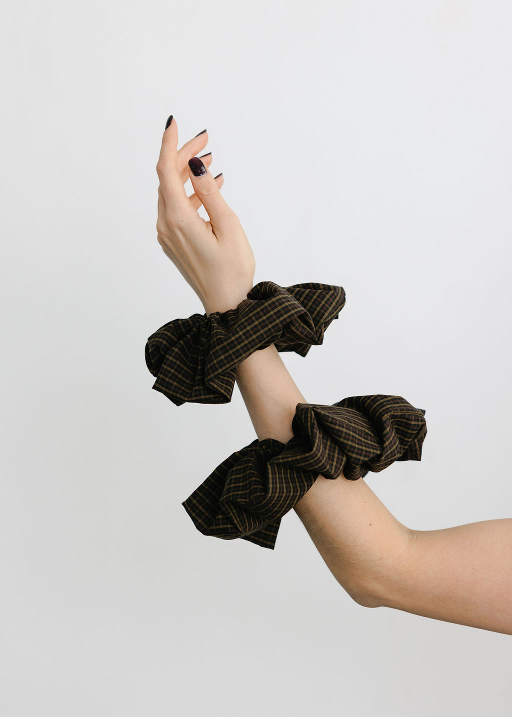 A Bronze Age Oversized Cotton Hair Scrunchie, Canada-Hair-Toasted Gingham-LRG-abronzeage.com