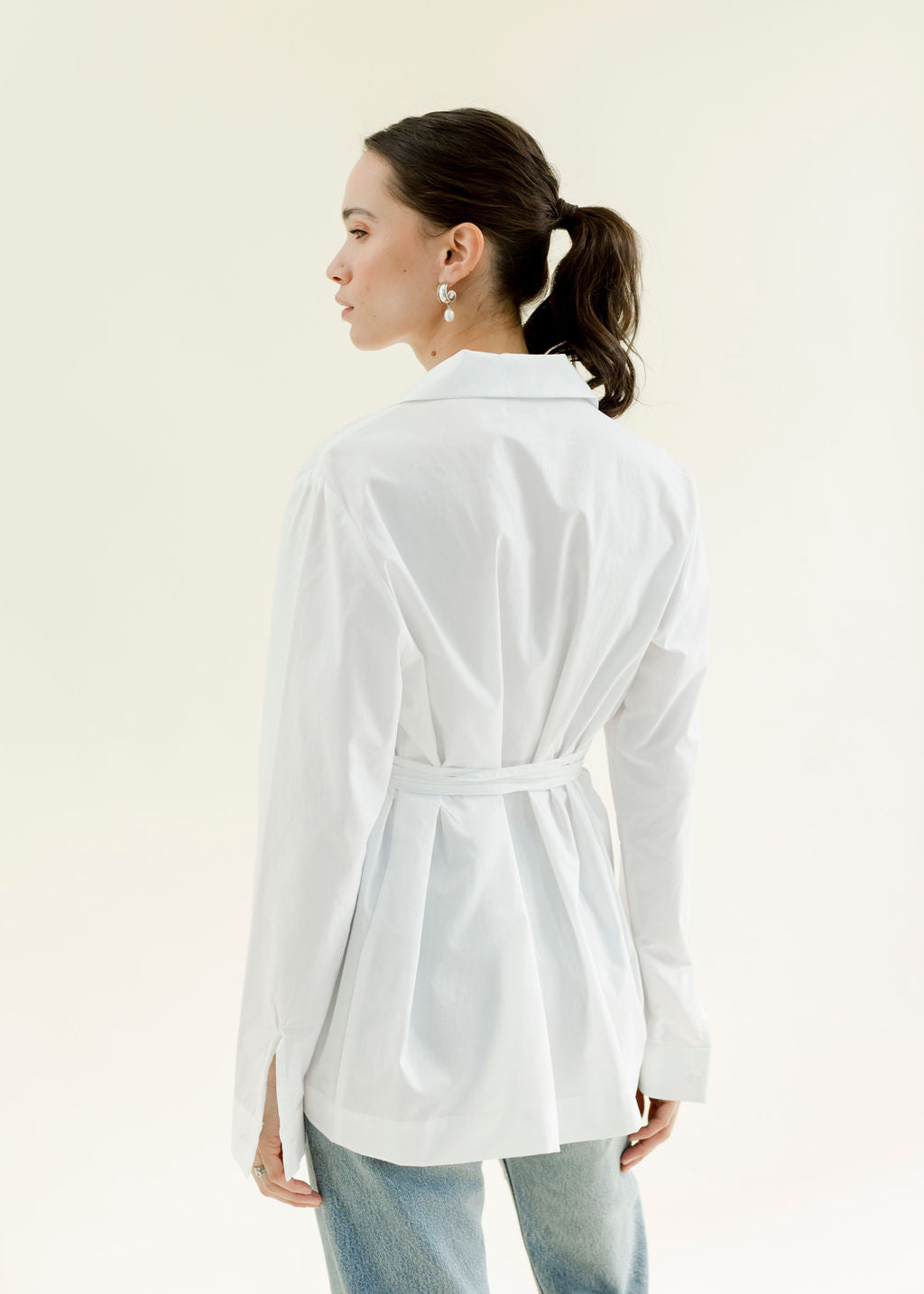 A Bronze Age Revel Wrap Top, Cotton Tie Shirt Blouse, Canada-Tops-abronzeage.com