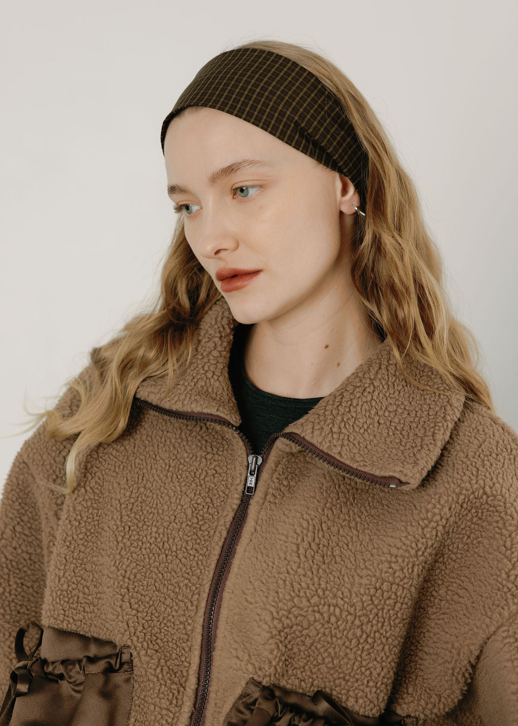 A Bronze Age Riviera Headband, Elasticated Wide Headband | Made in Canada-Hair-Toasted Gingham-abronzeage.com