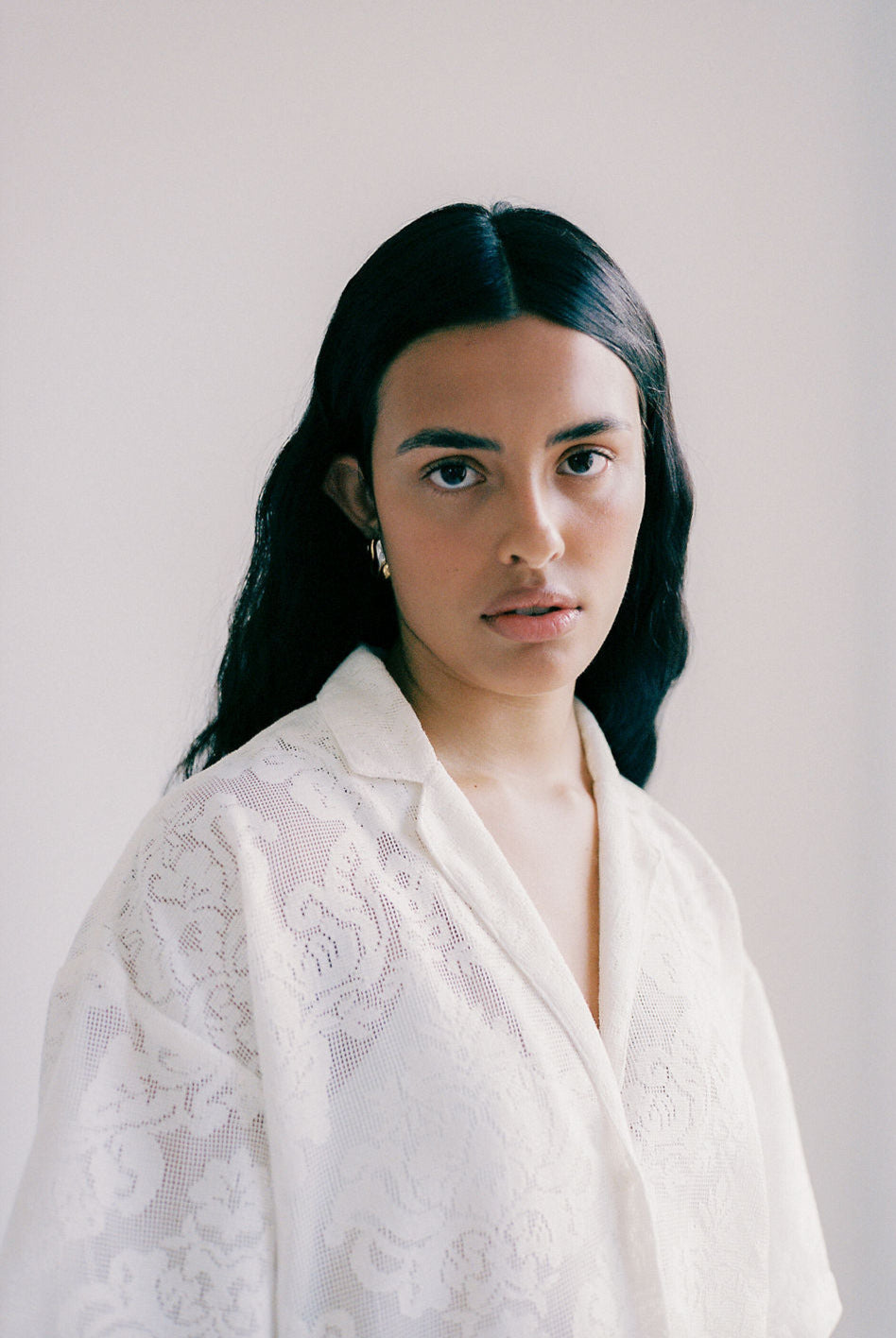 A Bronze Age Lace Romeo Button Down Shirt, Short Sleeve Top, Canada-Tops-abronzeage.com