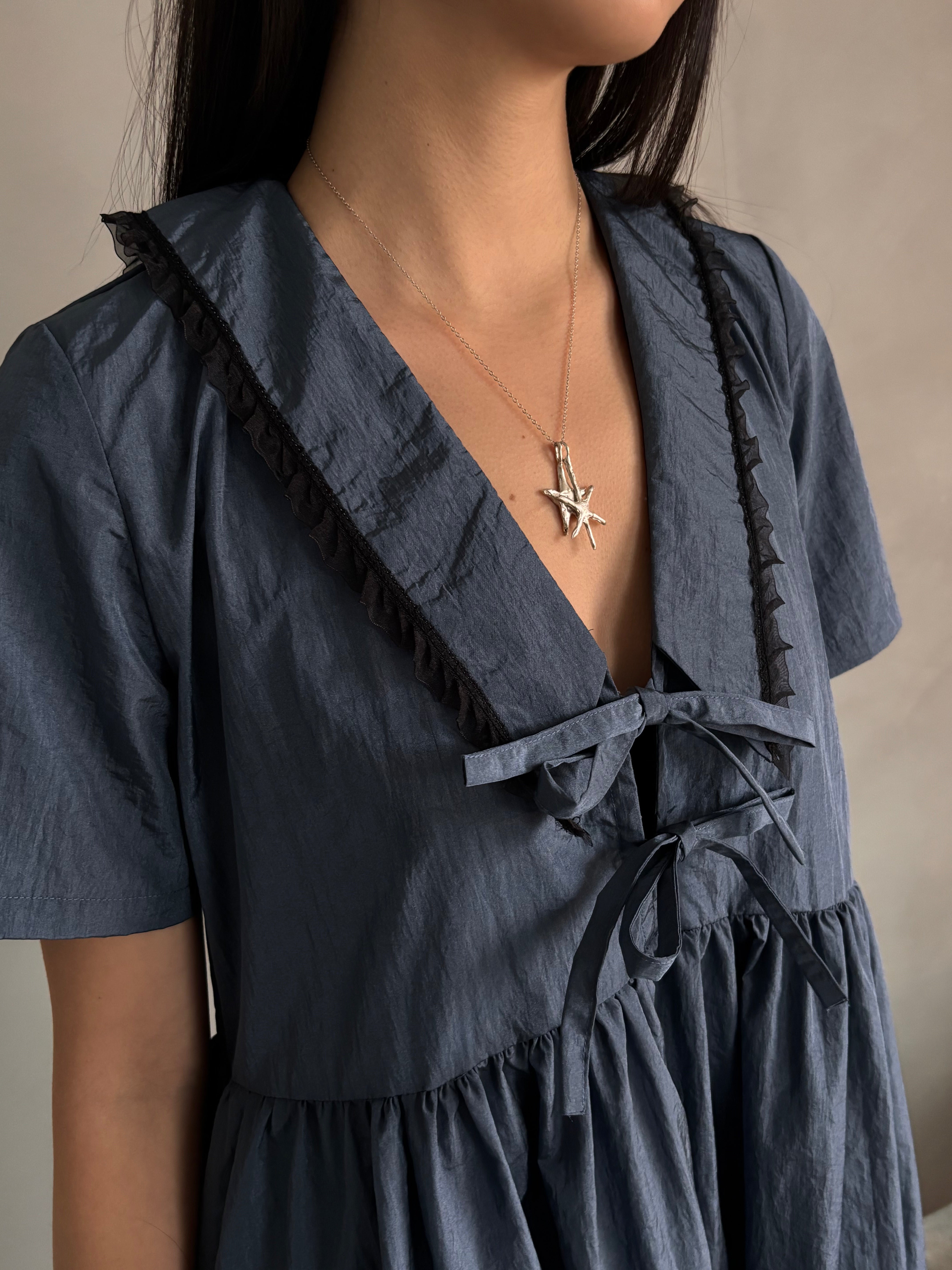 Shiloh Winter Party Dress with Lace Trim Sailor Collar | Made in Canada-Dresses-abronzeage.com