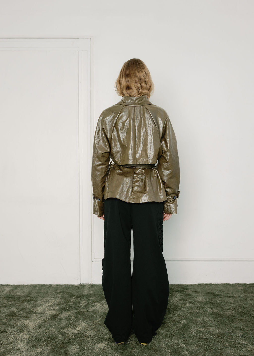Stockholm Water-Resistant Cropped Trench with Lace Trim - Made in Canada-Jackets and Vests-abronzeage.com