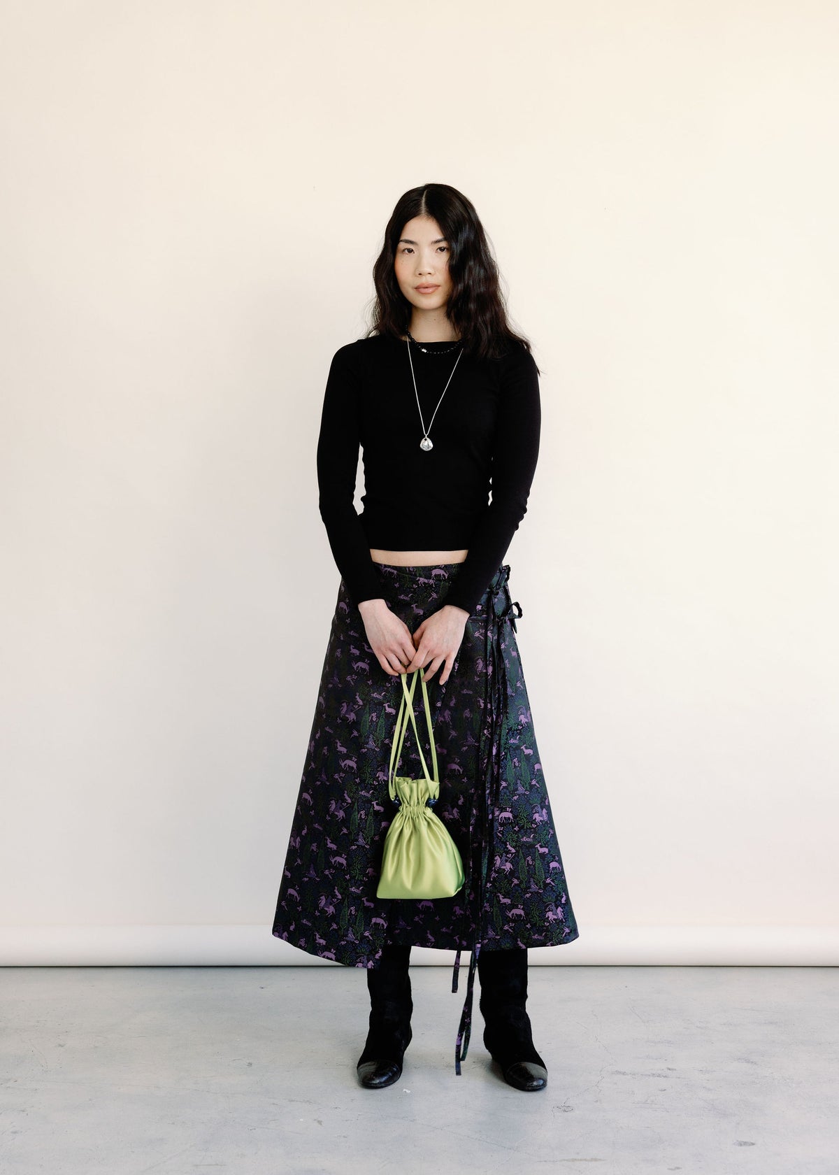 Sylvia Skirt | Asymmetrical Wrap Skirt, Made in Canada | A Bronze Age-Skirts-Canterbury Forest-XS-abronzeage.com
