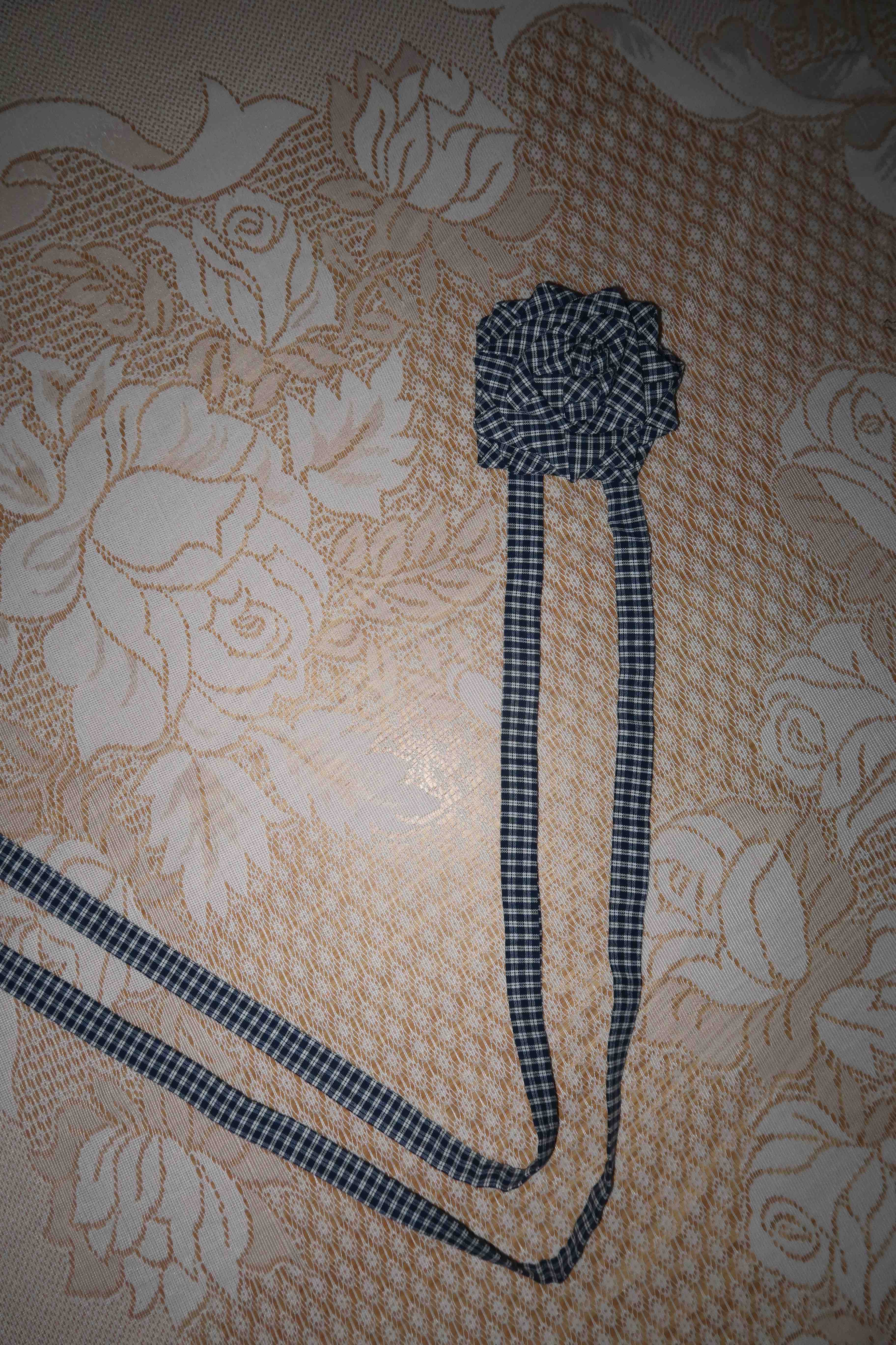 A Bronze Age Tabi Belt, Wrapped Around a Button Up, Dress or Blazer | Made in Canada-Handbags-Navy Gingham-abronzeage.com
