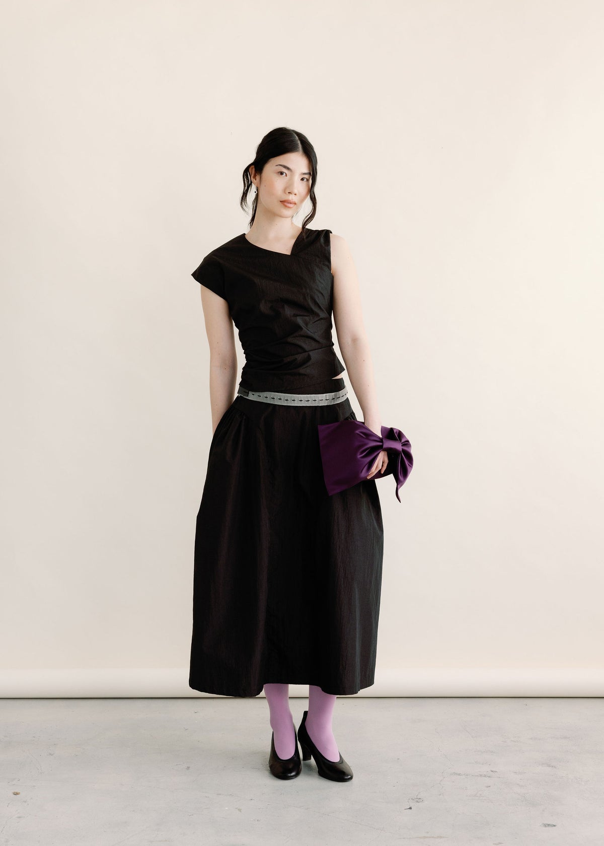 -Tops-Black Taffeta-XS-abronzeage.com