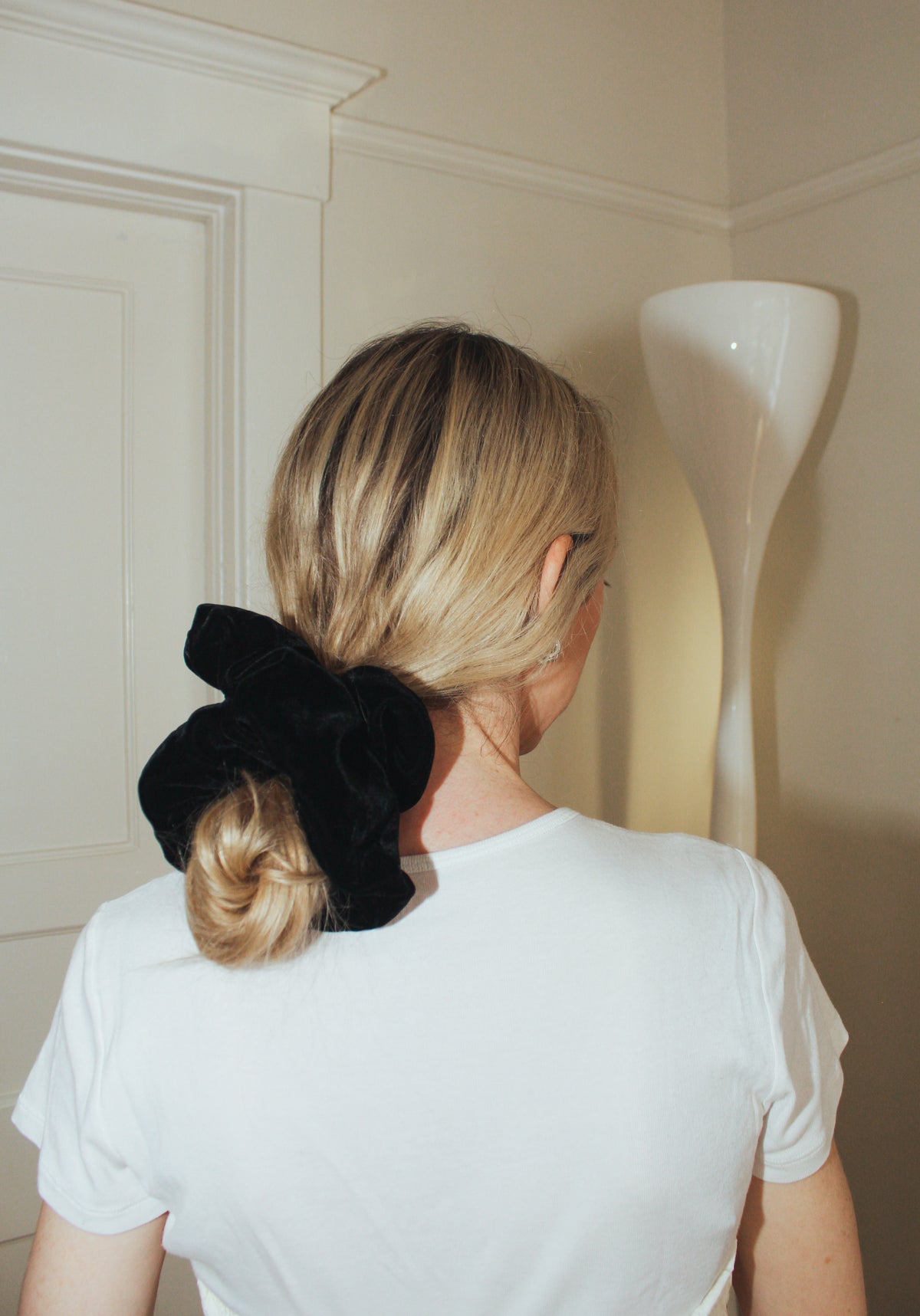 A Bronze Age Oversized Velvet Hair Scrunchie, Canada-Hair-Black Velvet-LRG-abronzeage.com