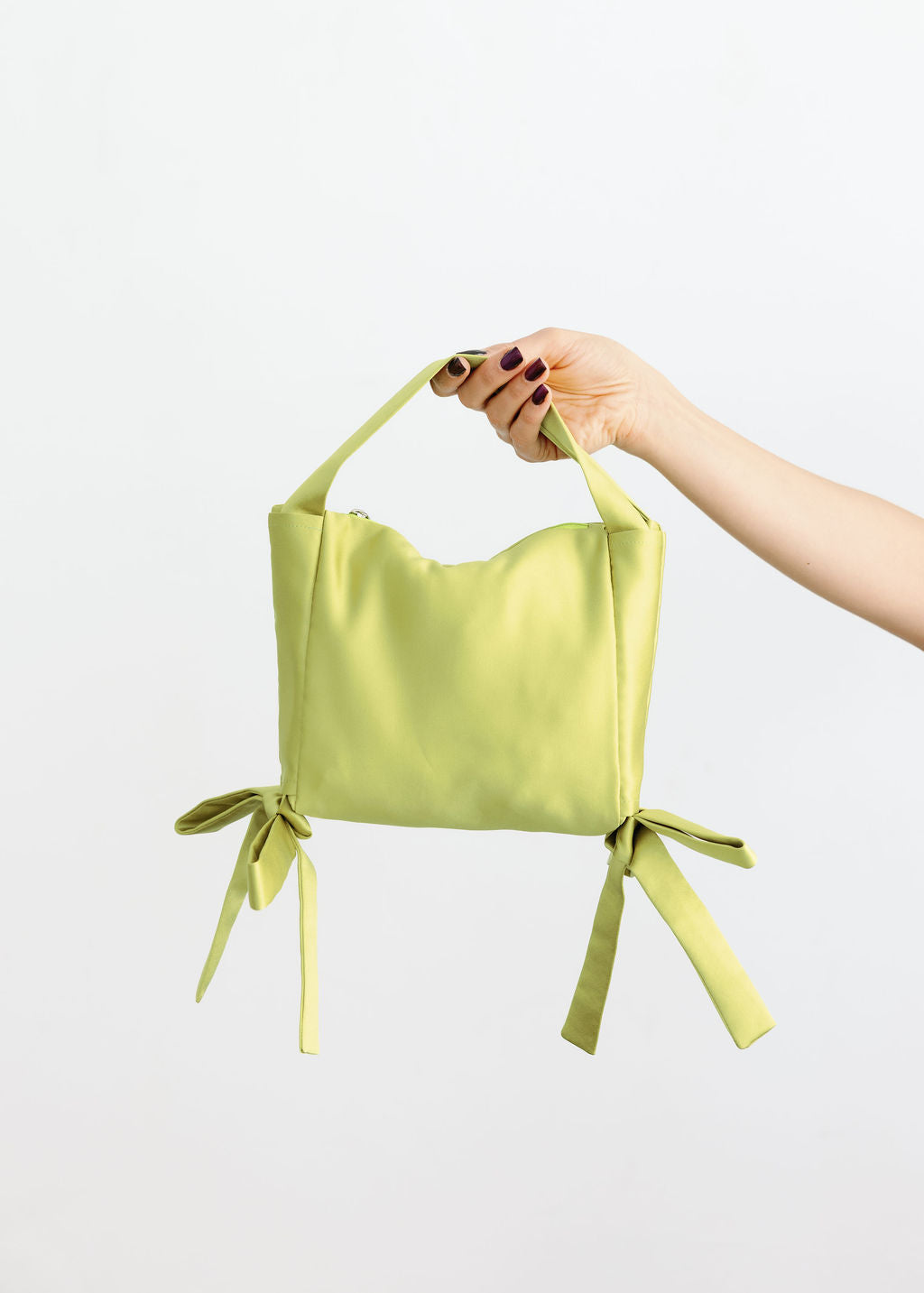 A Bronze Age Yuki Bag, Satin Handbag Bow Detail, Canada-Handbags-Citrus-abronzeage.com