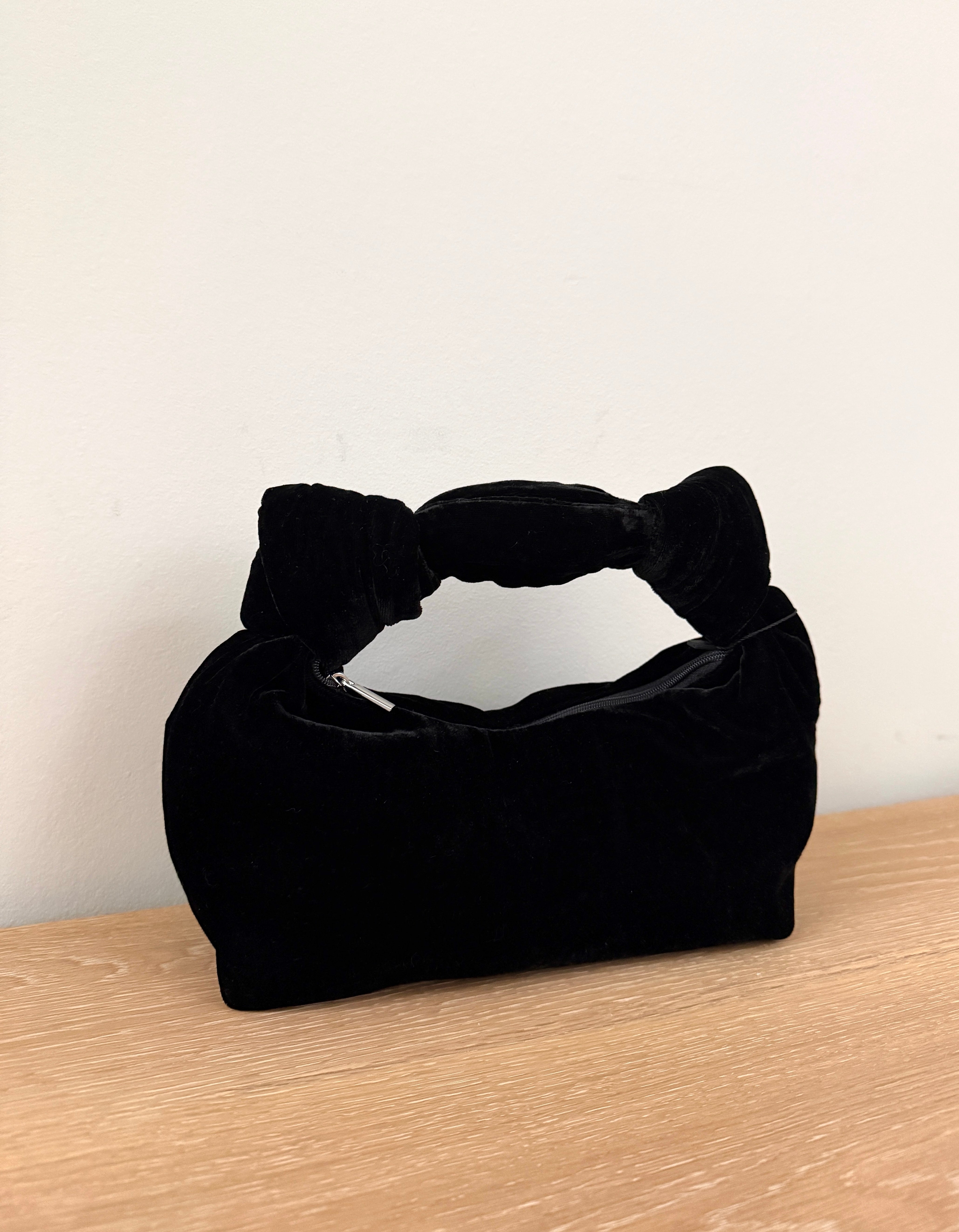 A Bronze Age Bambi Bag, Zip Closure Padded Handbag | Made in Canada-Handbags-Black Velvet-abronzeage.com