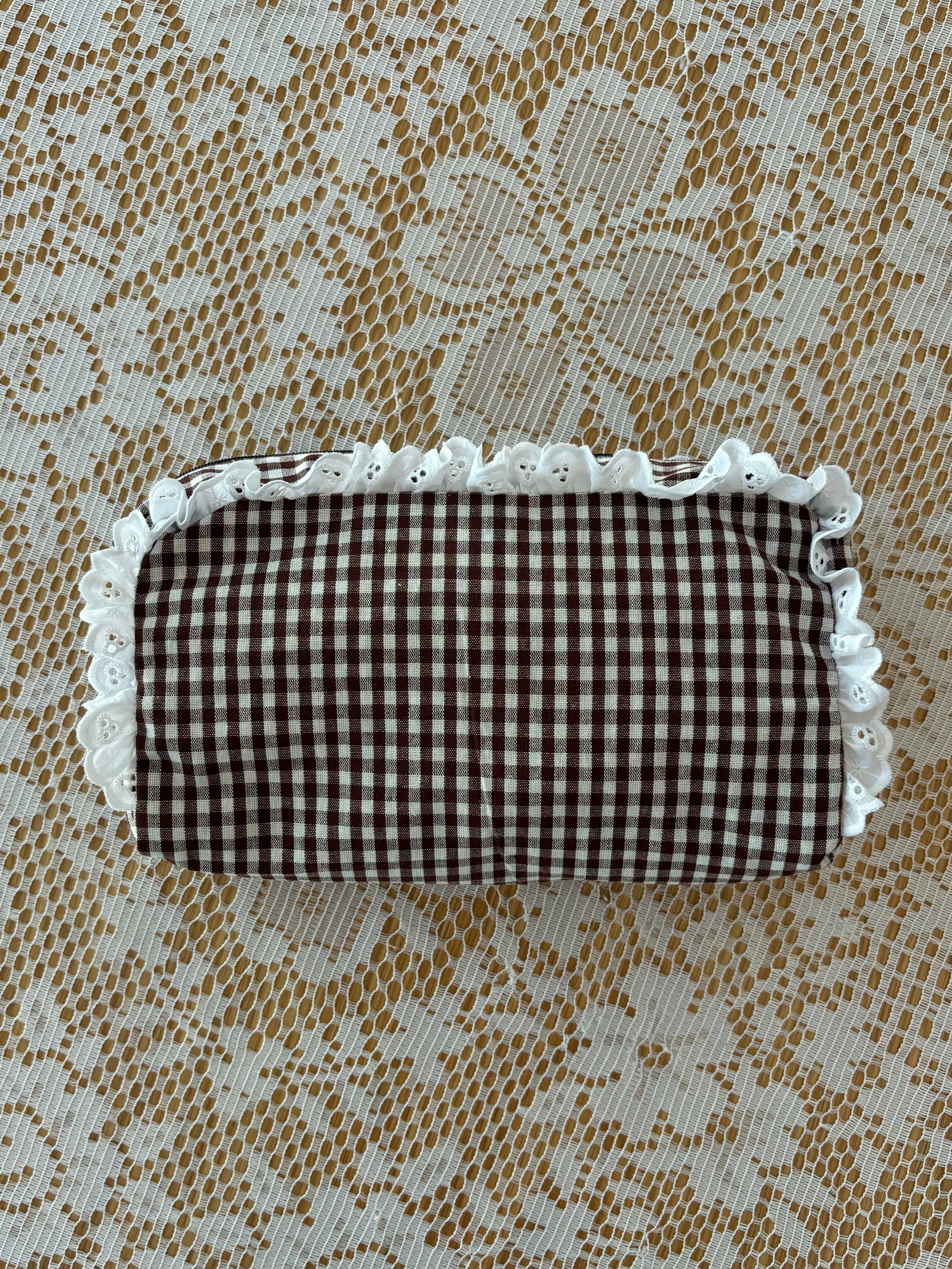 -Handbags-Brown Gingham-abronzeage.com