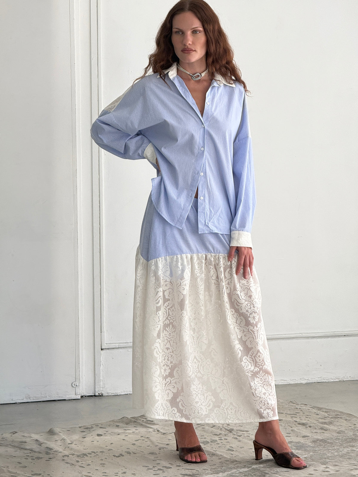 A Bronze Age Robbie Oversized Button-Up Shirt, Cotton Shirt, Canada-Tops-abronzeage.com