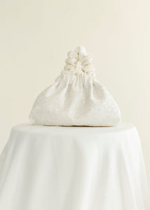 A Bronze Age Bridal Halo Bag, Bride Wedding Satin Purse, Canada-Handbags-Daisy crepe-abronzeage.com