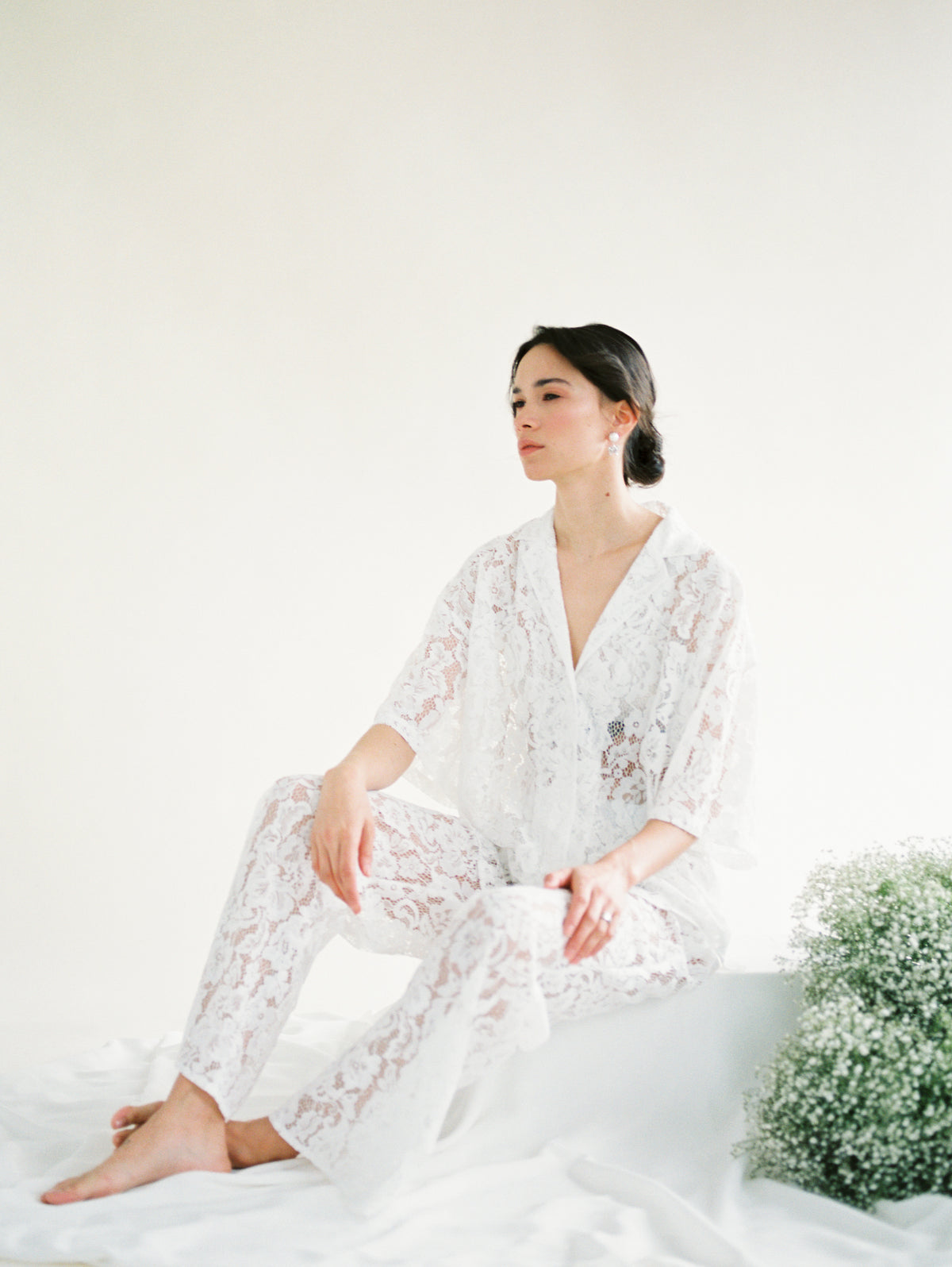 A Bronze Age Lace Romeo Button Down Shirt, Short Sleeve Top, Canada-Tops-abronzeage.com