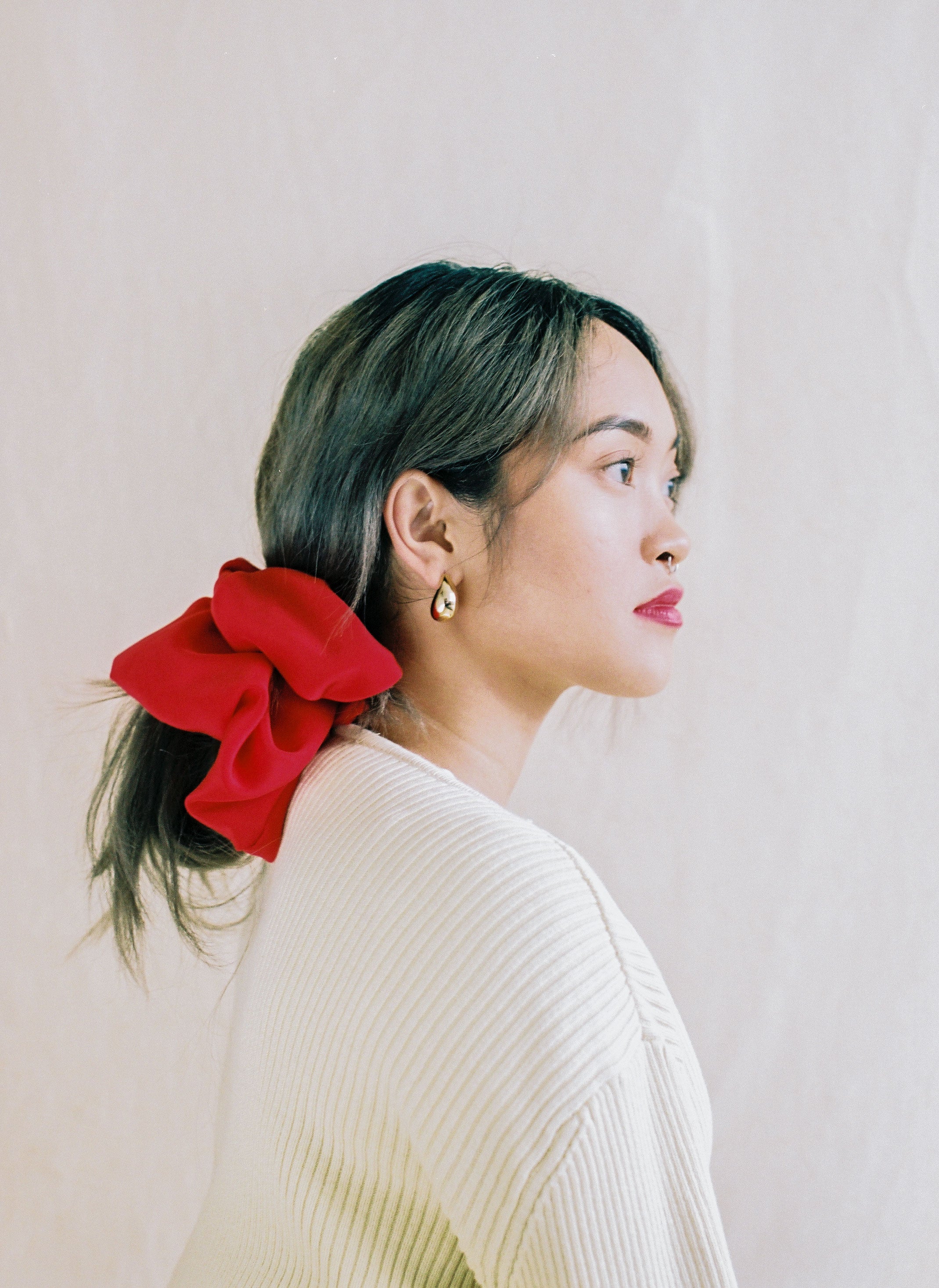A Bronze Age Silk Hair Scrunchie, Canada-Hair-Red-LRG-abronzeage.com