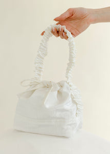 A Bronze Age Bridal Amy Purse, White Wedding Evening Bag, Canada-Handbags-Snow Moire-abronzeage.com