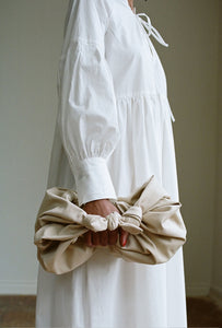 A Bronze Age XL Kimi Croissant Bag in Cotton, Tie Handle Shoulder Bag, Canada-Handbags-abronzeage.com