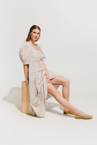 A Bronze Age Sonnet Dress, Puff Sleeve Cotton Maxi Dress, Canada-Dresses-Country Floral-XS-abronzeage.com