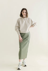 A Bronze Age Confessions Tube Skirt, Fitted Midi Skirt, Canada-Skirts-abronzeage.com