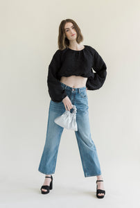 A Bronze Age Fancy Agnes Top, Balloon Sleeve Cropped, Canada-Tops-abronzeage.com