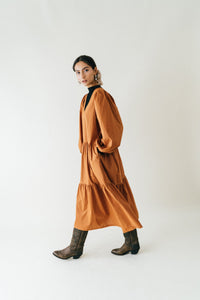 A Bronze Age Daphne Long Sleeve Dress, Relaxed Fit Midi Dress, Canada-Dresses-abronzeage.com